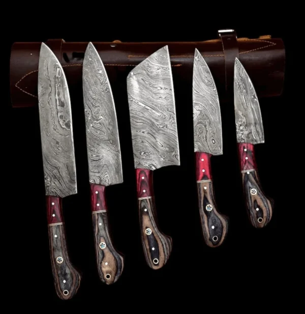 Edge Crafter™ Signature 5-Piece Damascus Knife Set - Image 2