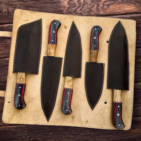 Hand forged Black Diamond Forge Chef Knife Set - Image 3