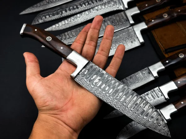 Edge Crafter™ 9-Piece Hand-Forged Damascus Chef Knife Set – - Image 3